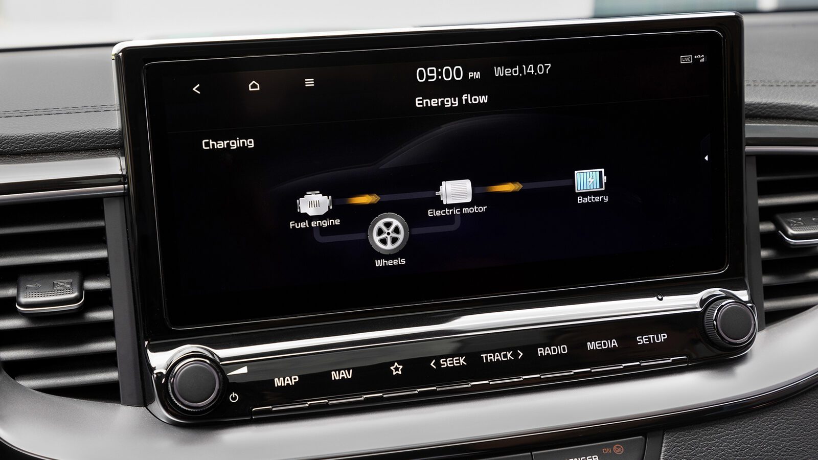 Navigatiescherm met Kia Connect
