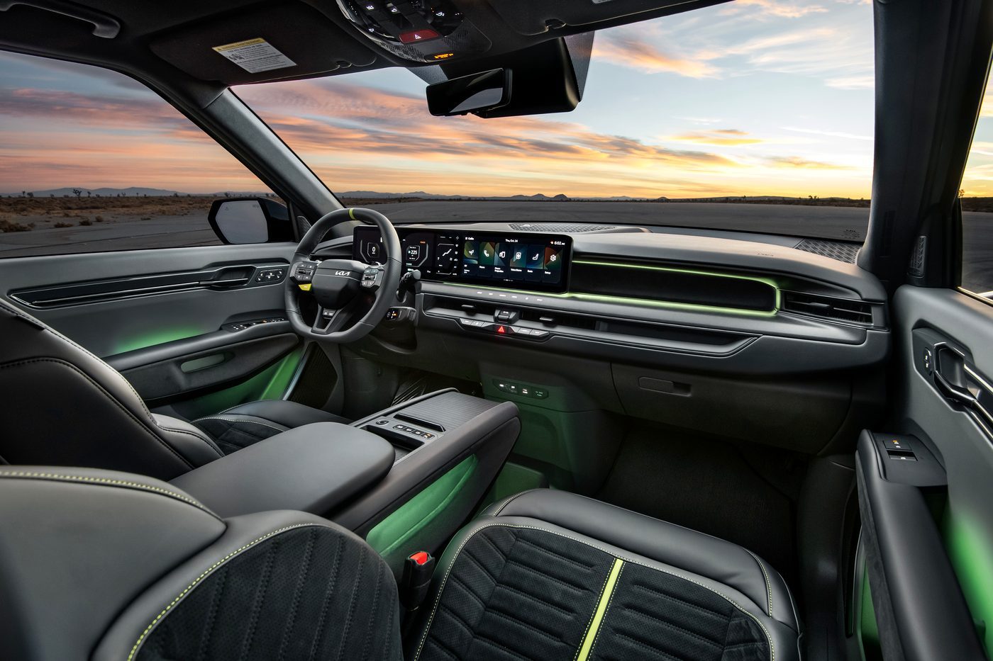 Drive-mode sfeerverlichting in de Kia EV9 GT